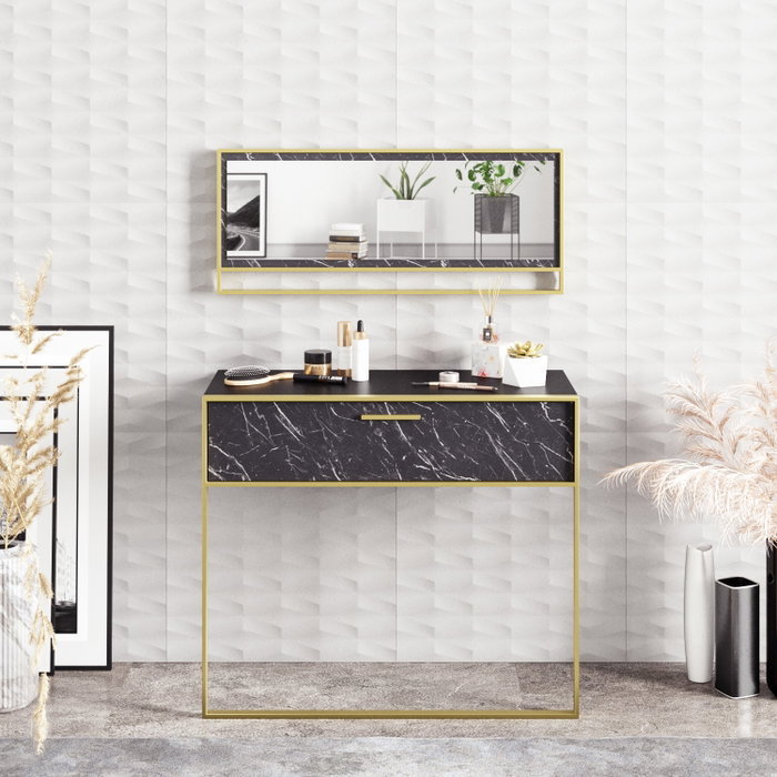 Hanah Home Polka Aynalı - Black